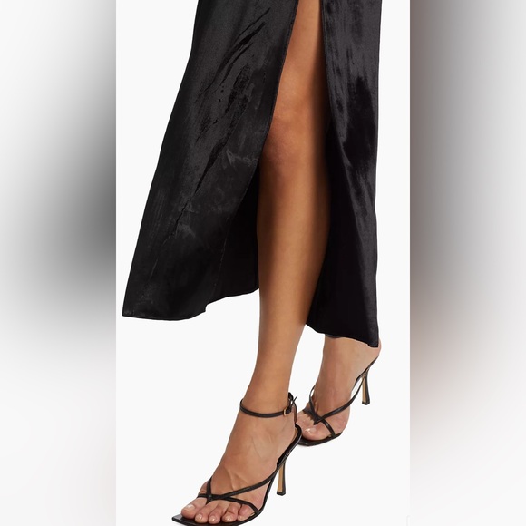 NWOT Alice & Olivia Julietta Velvet Slit Slip Dress in Black - Picture 5 of 13